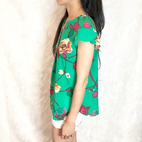 J. Crew floral chiffon blouse - Picture 2 of 8